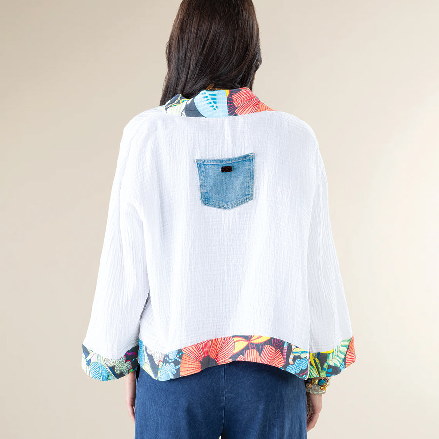 Floral Edged Open Cardigan