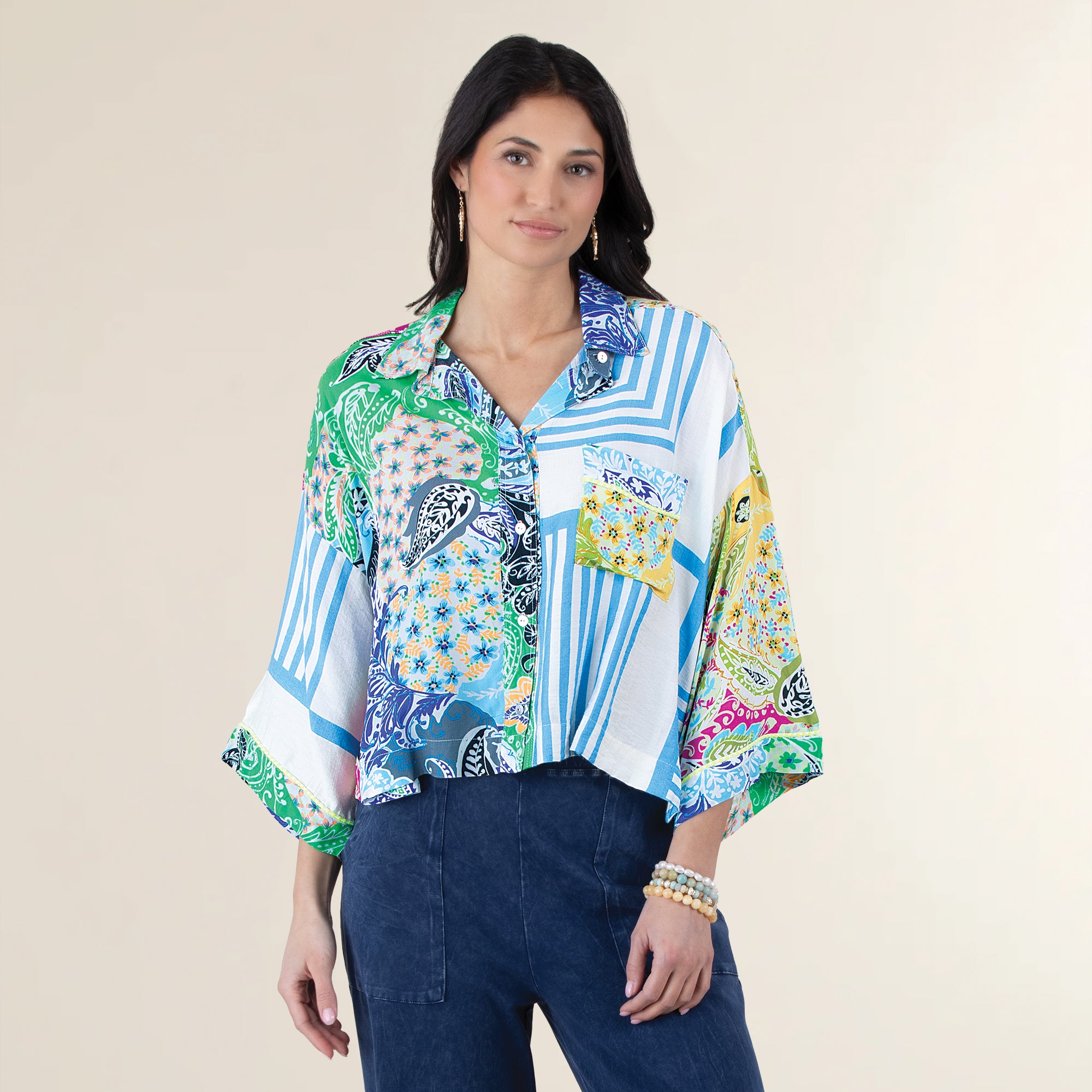 Boho Chic Button Up Blouse
