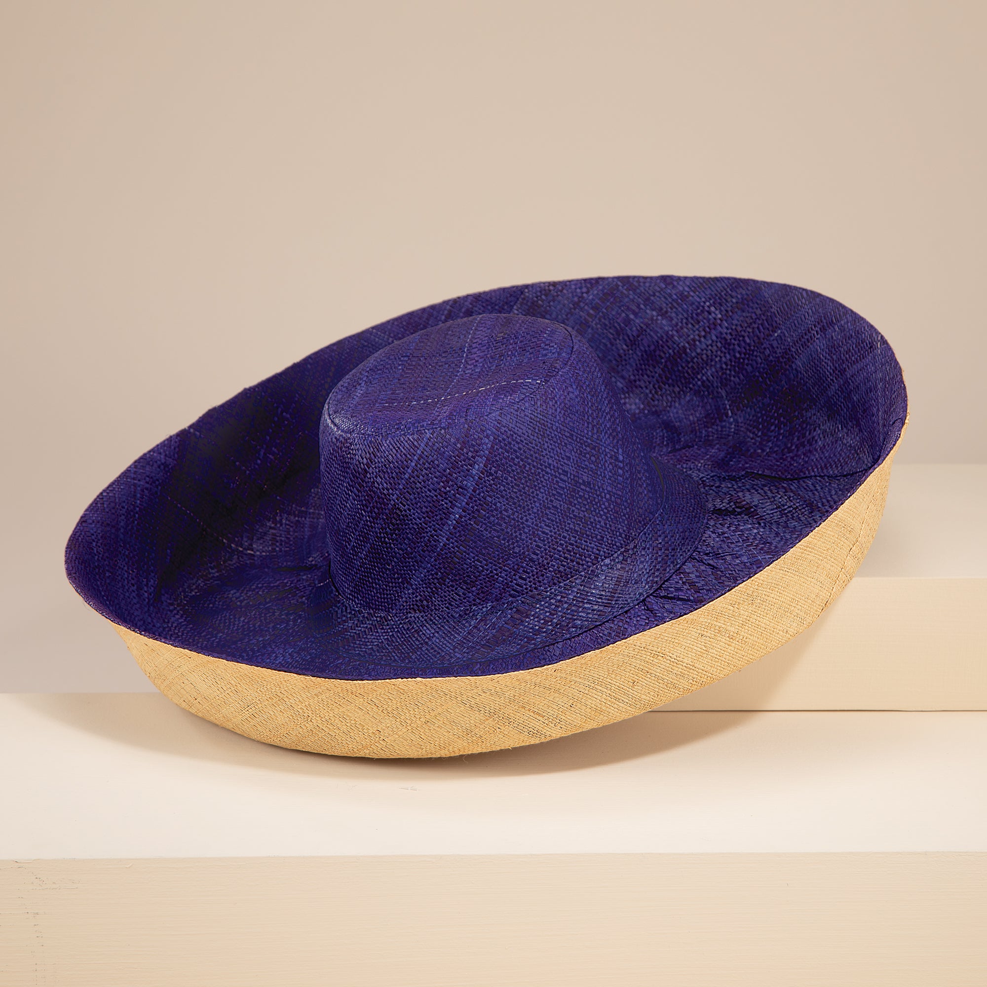 Mya Two-Toned Raffia Beach Hat