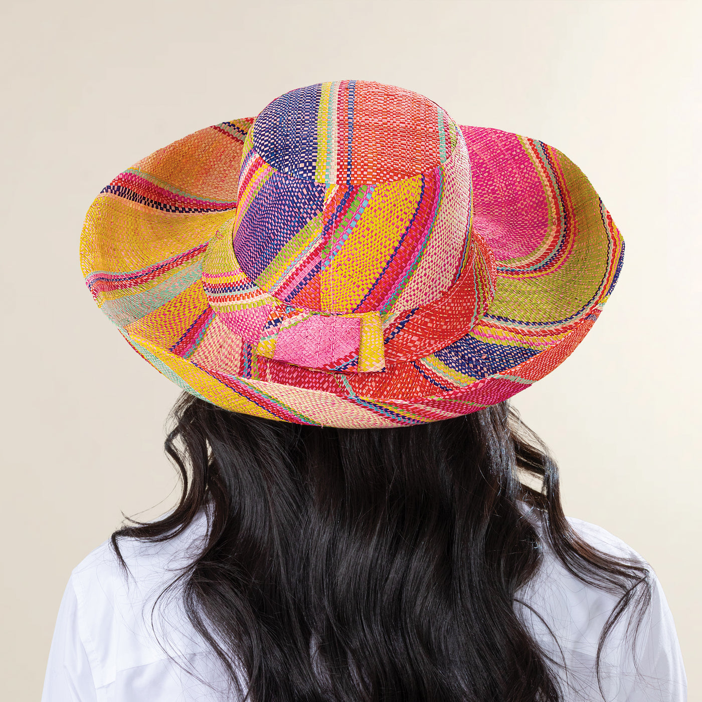 Mya Raspberry Raffia Beach Hat