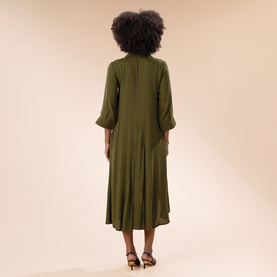 Hand-Painted Flowing Threads Maxi Dress