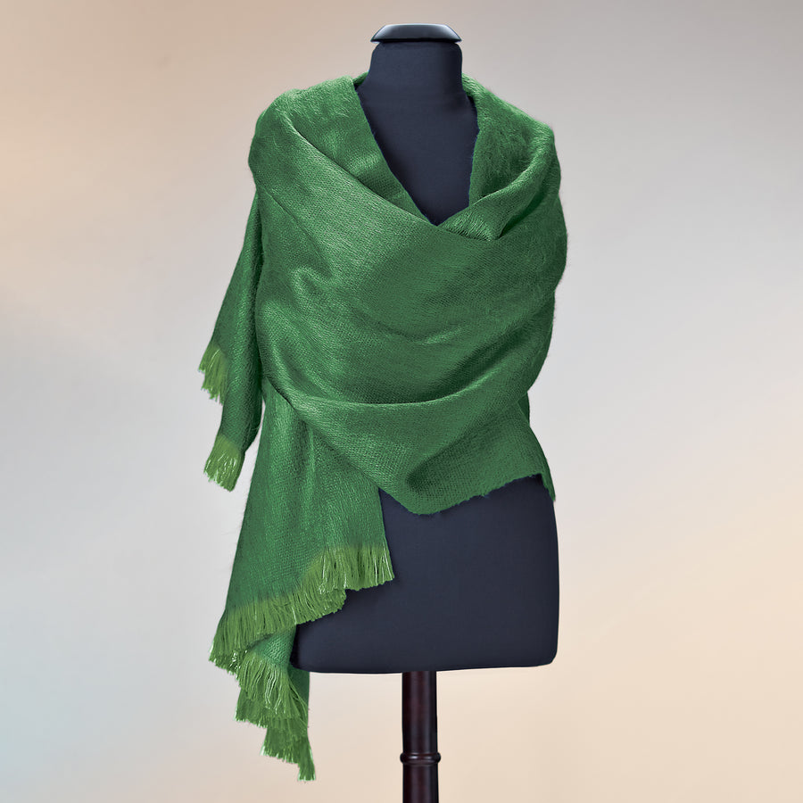 Bright Emerald Alpaca Ruana Shawl (Preorder)
