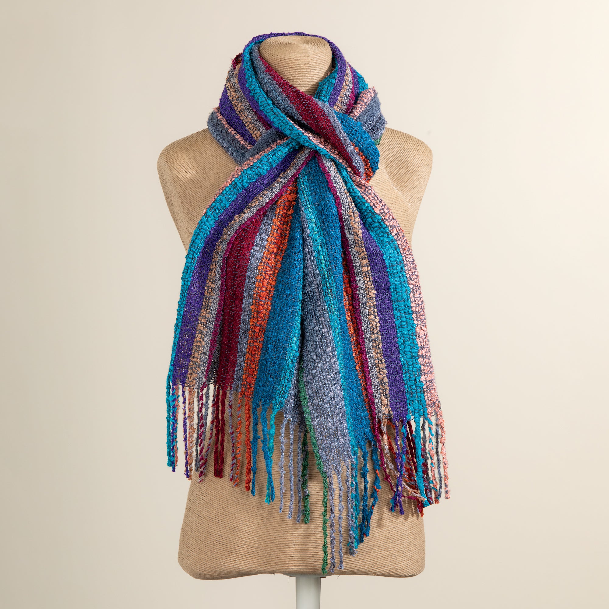 Gemstone Striped Alpaca Scarf