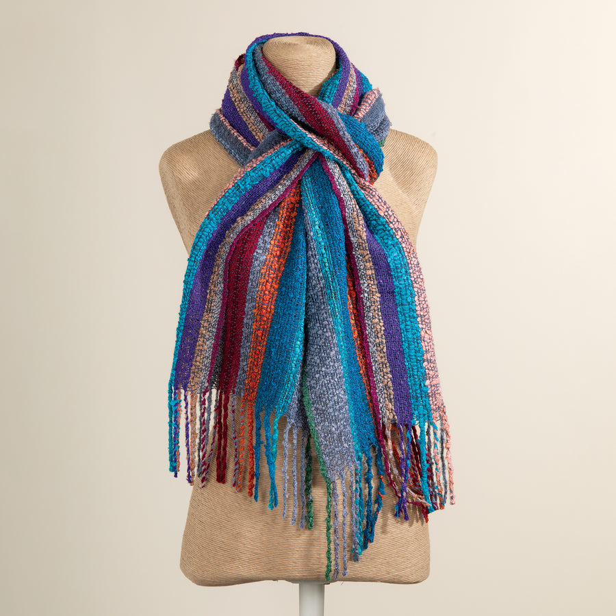Gemstone Striped Alpaca Scarf