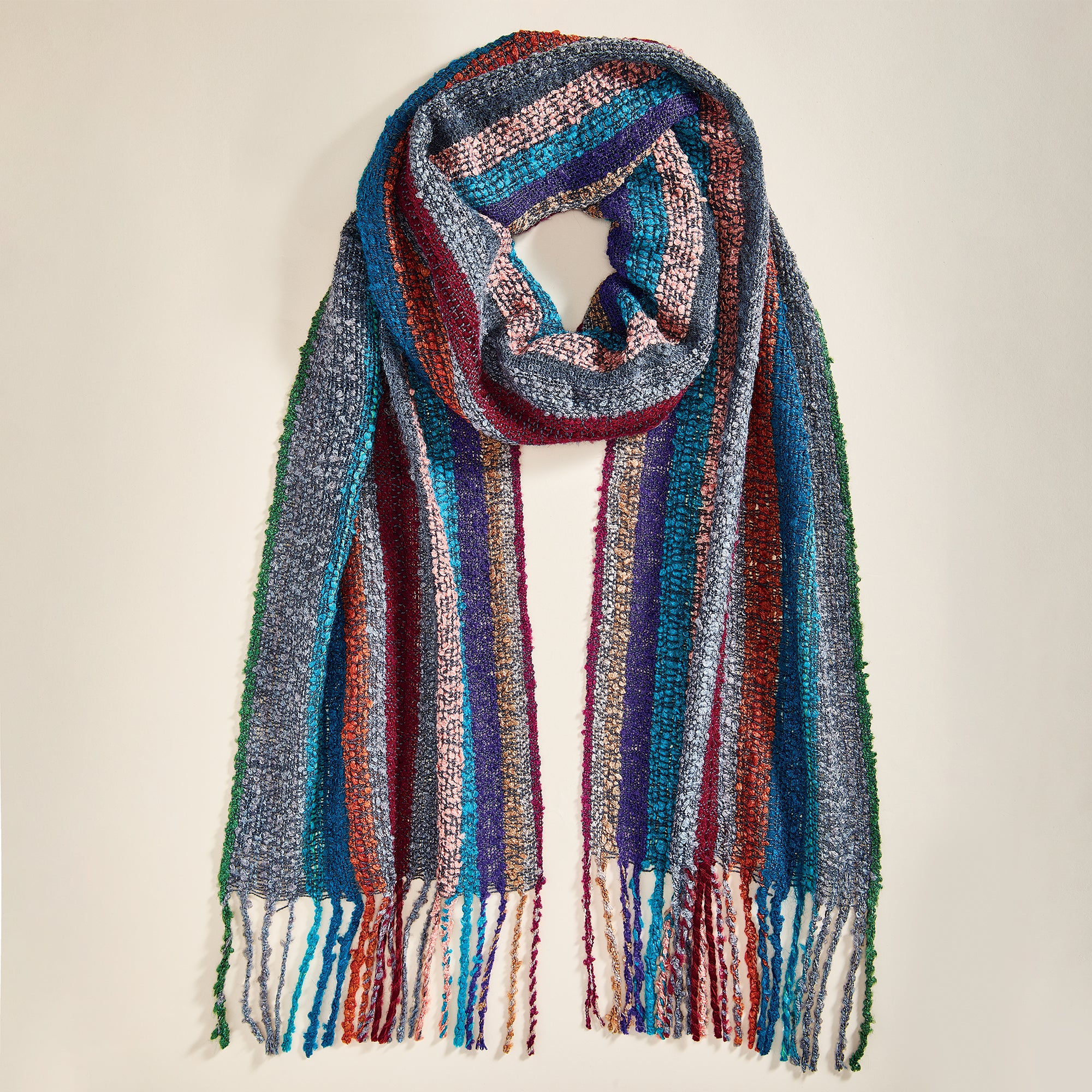Gemstone Striped Alpaca Scarf