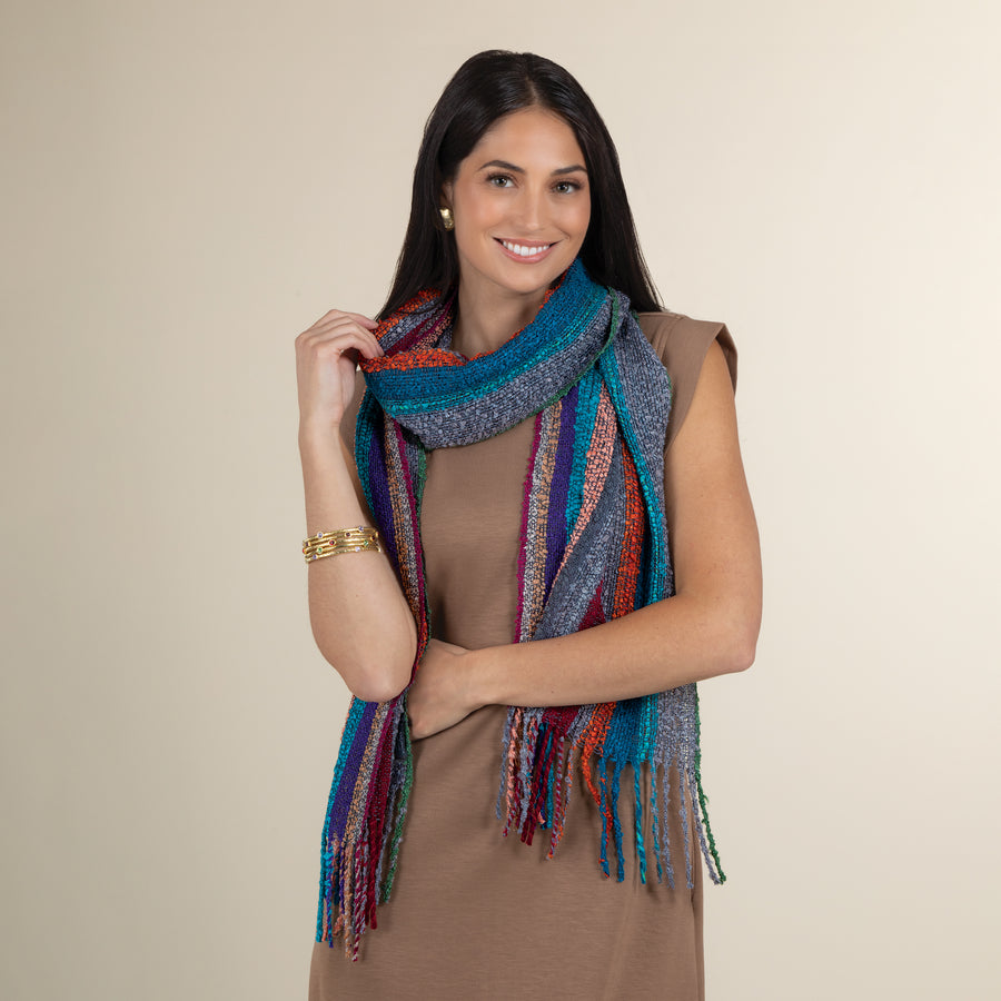 Gemstone Striped Alpaca Scarf