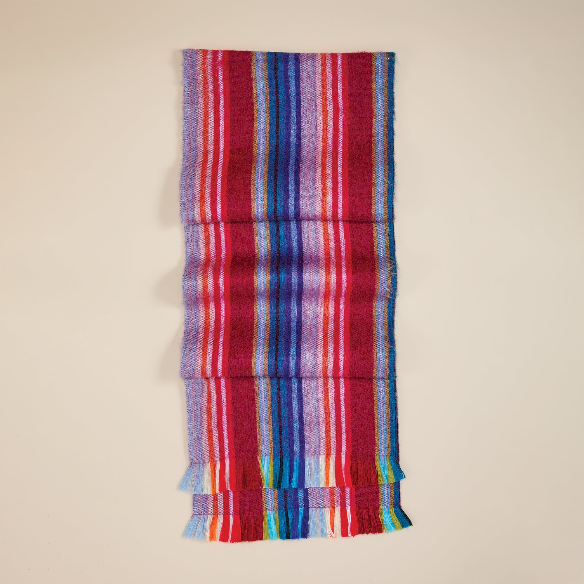 Amethyst & Pink Tourmaline Striped Alpaca Scarf