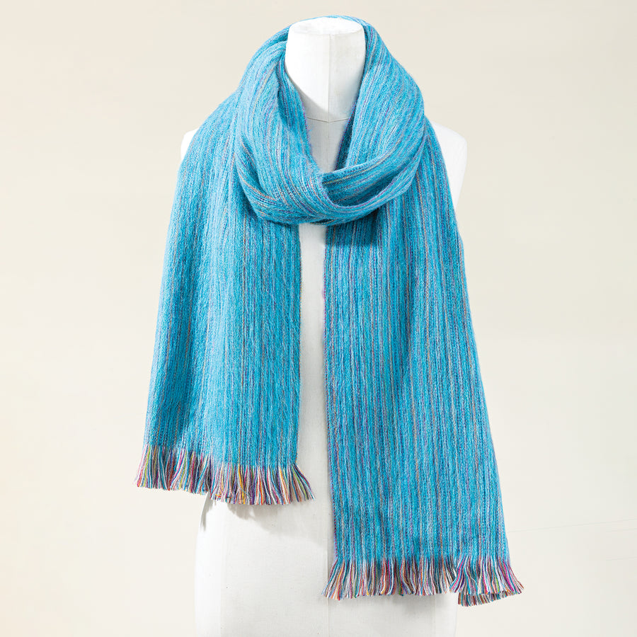 Peacock Striped Alpaca Scarf