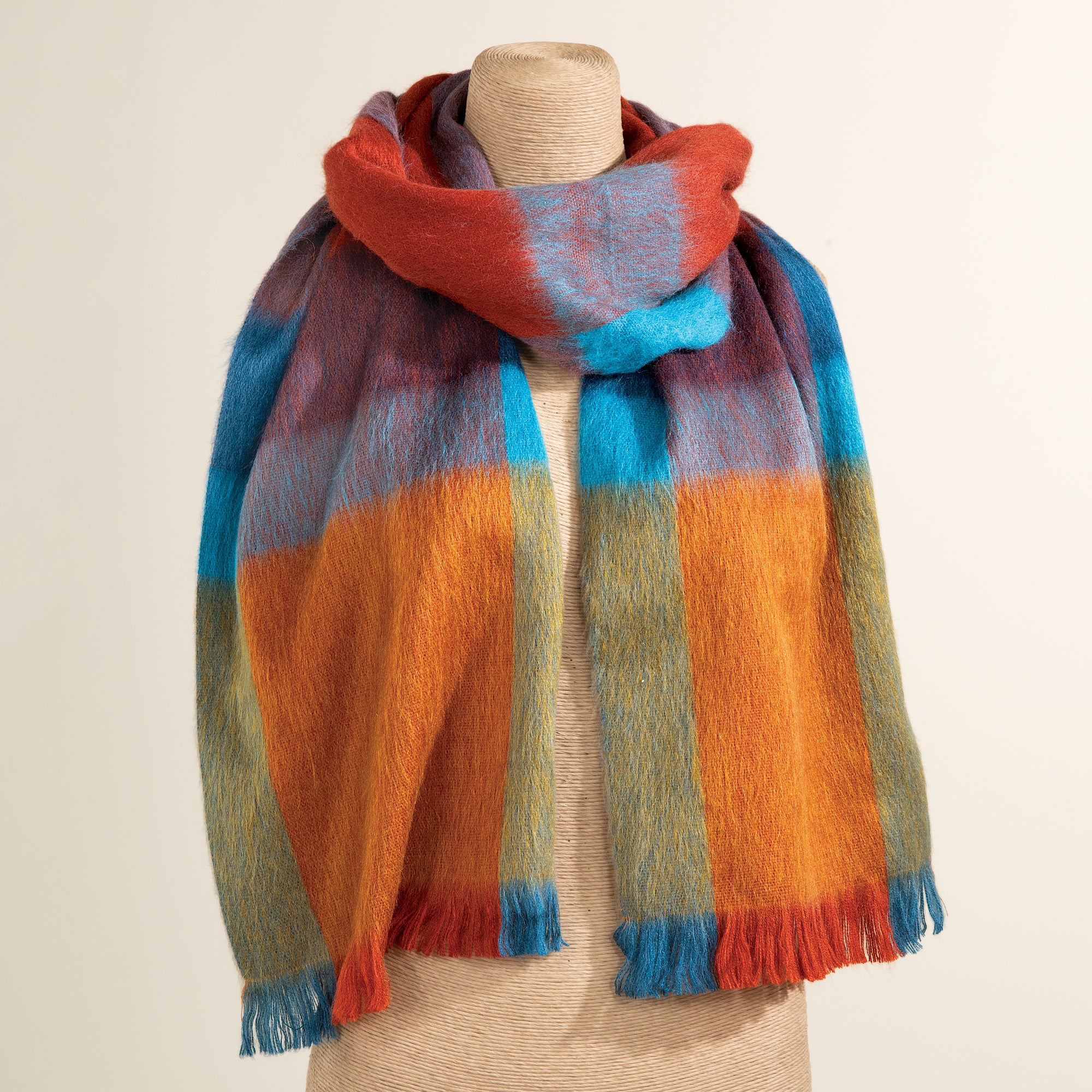 Rustic Plaid Alpaca Scarf