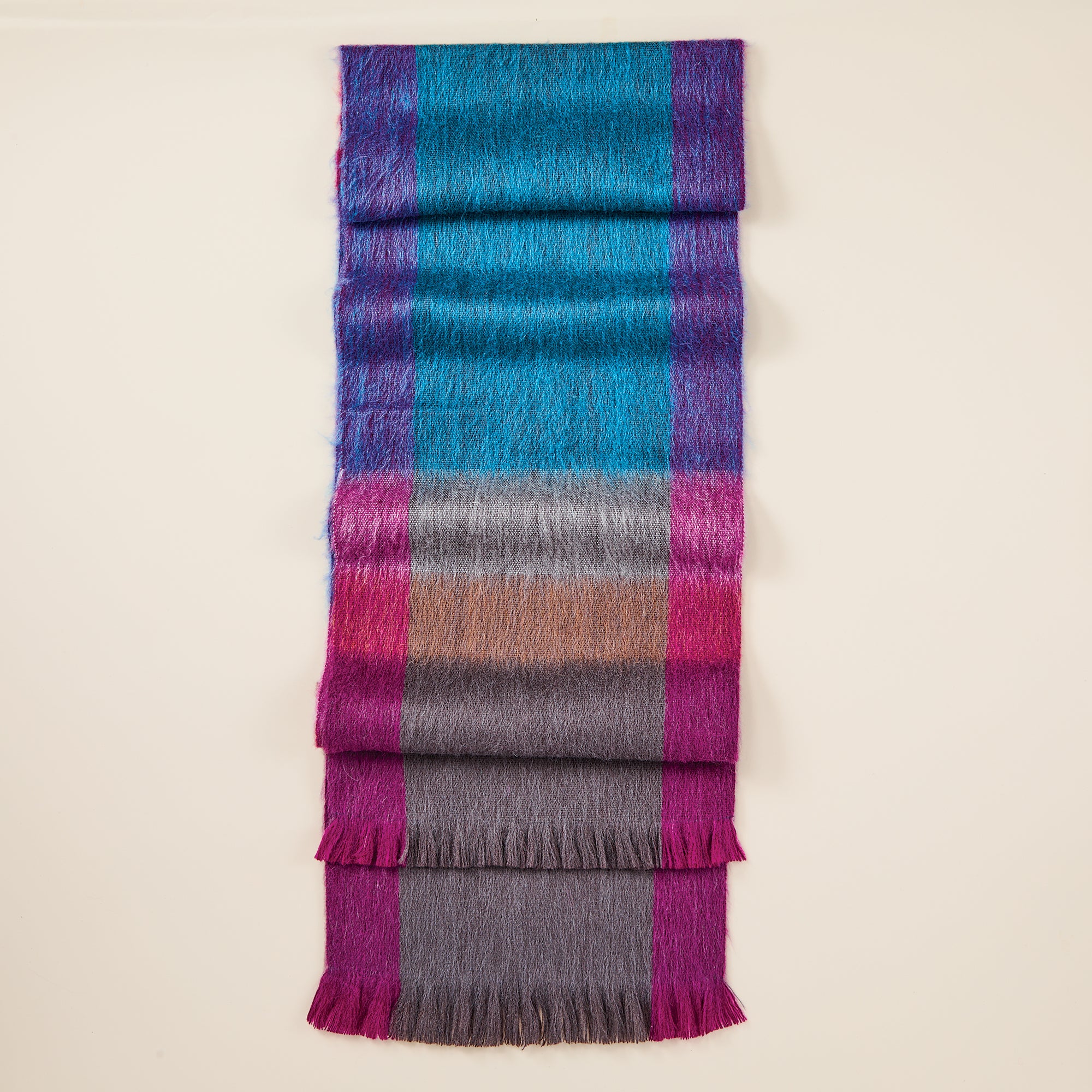 Cinnamon Mist Plaid Alpaca Scarf