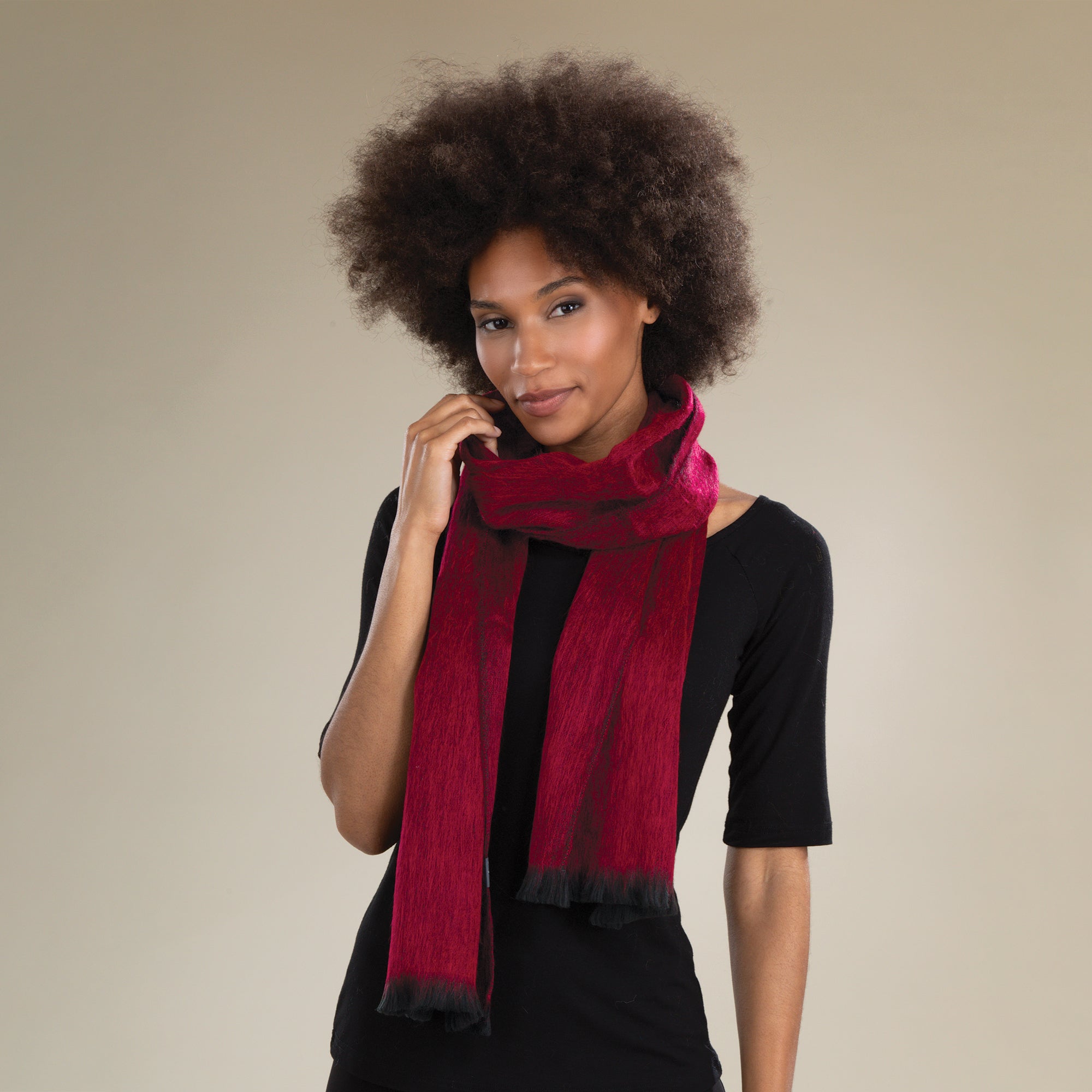 SALSATION Wear　スカーフ　Medium Red Red Alpaca Scarf | Uno Alla Volta