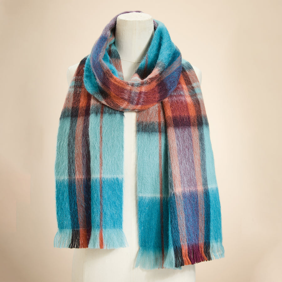 Midnight Hues Plaid Alpaca Scarf (Preorder)