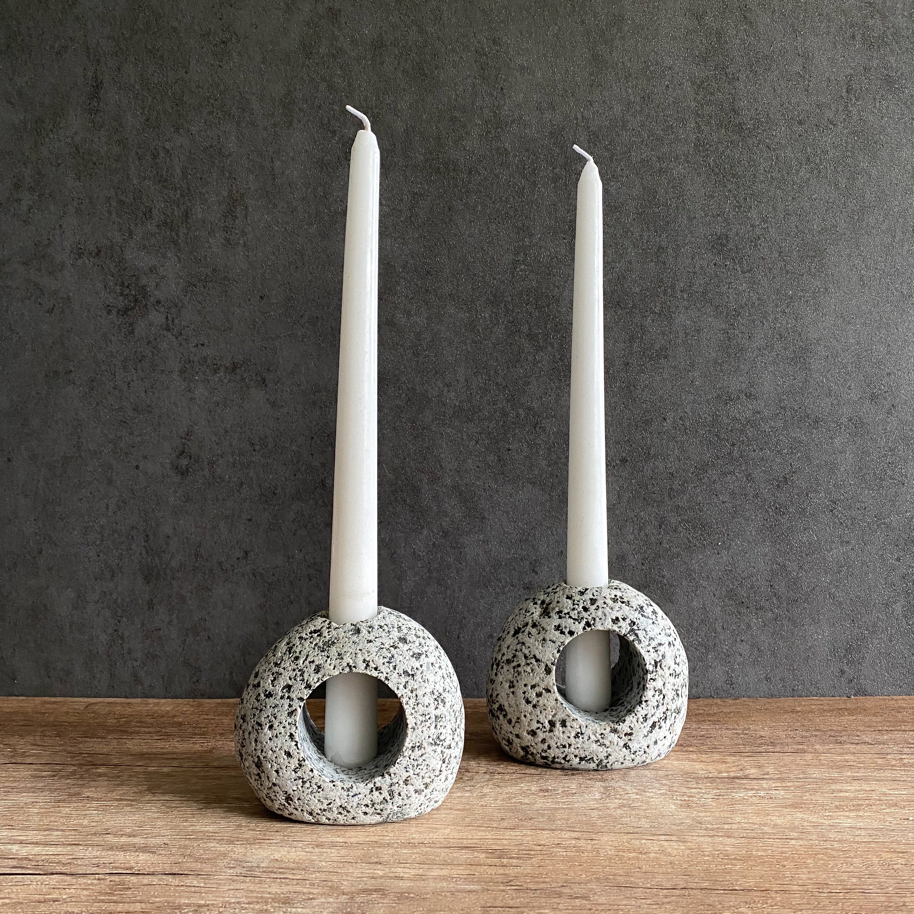 Silhouette Stone Candlestick Holder