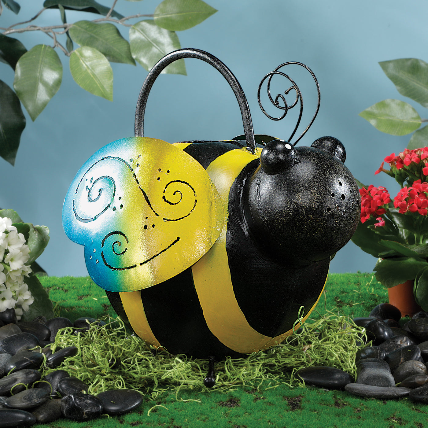 Hand-Painted Colorful Bee Watering Can