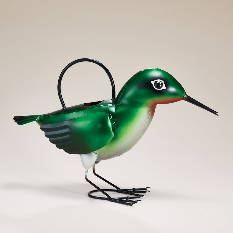 Hand-Painted Hummingbird Watering Can