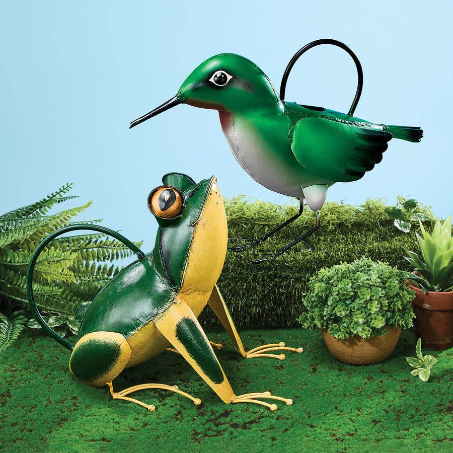 Hand-Painted Hummingbird Watering Can