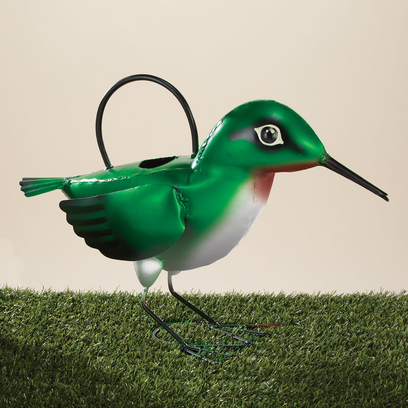 Hand-Painted Hummingbird Watering Can