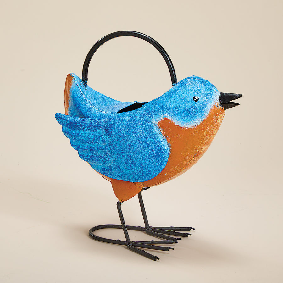 Hand-Painted Bluebird Watering Can