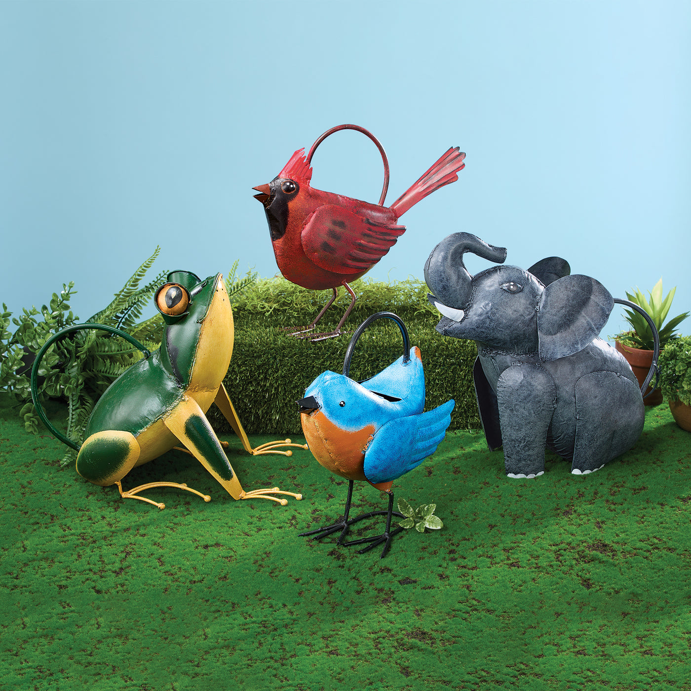 Hand-Painted Bluebird Watering Can