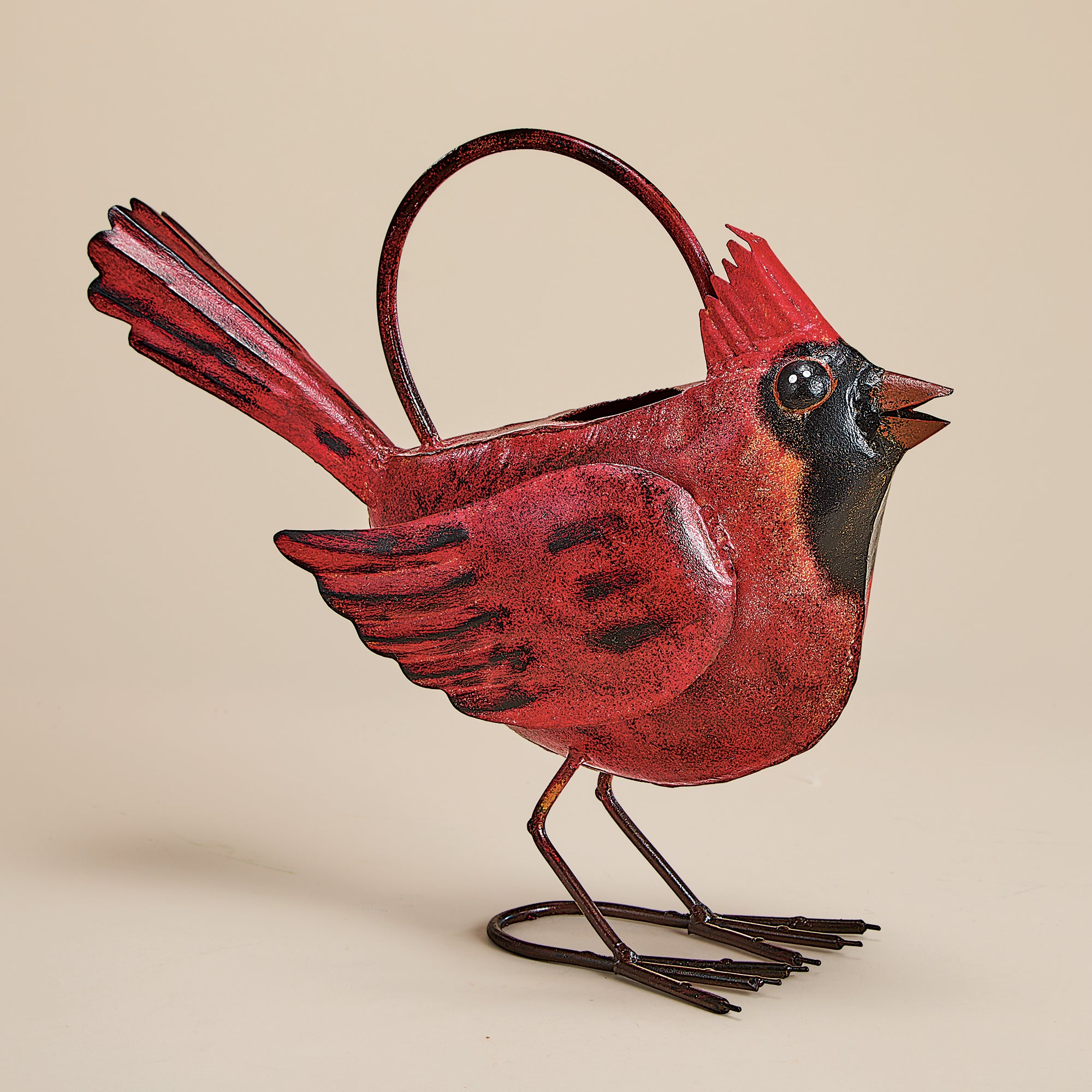 Hand-Painted Cardinal Watering Can