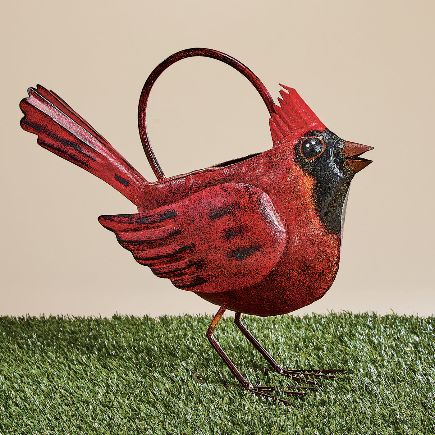 Hand-Painted Cardinal Watering Can