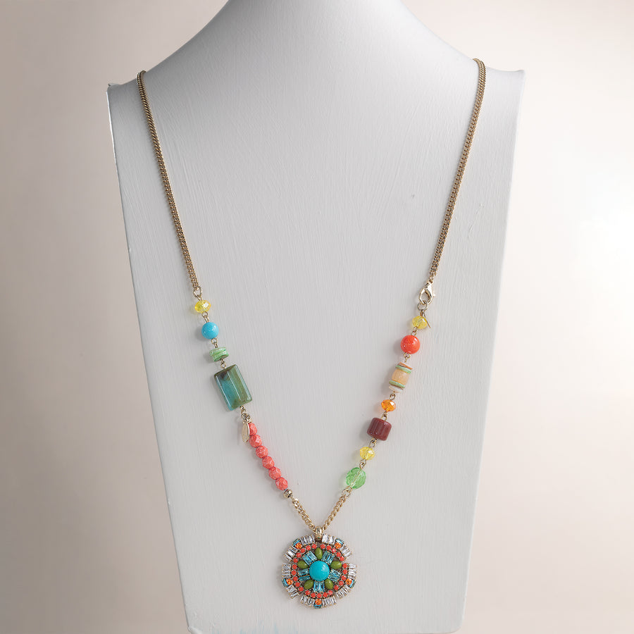 Captivating Cabochon & Crystal Necklace