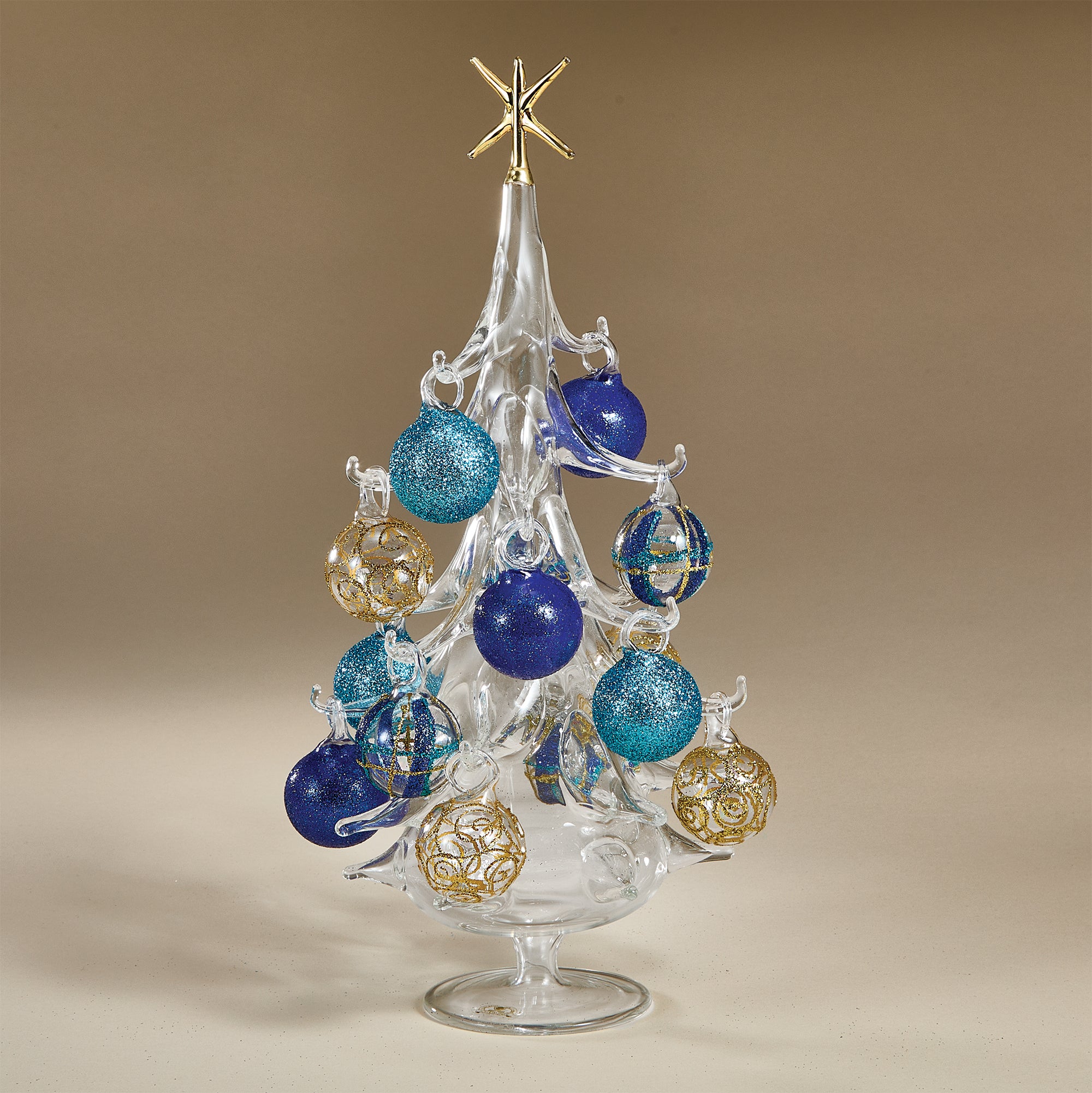 Hand-Blown Venetian Glass Multicolored Angel Ornaments, Set of 4