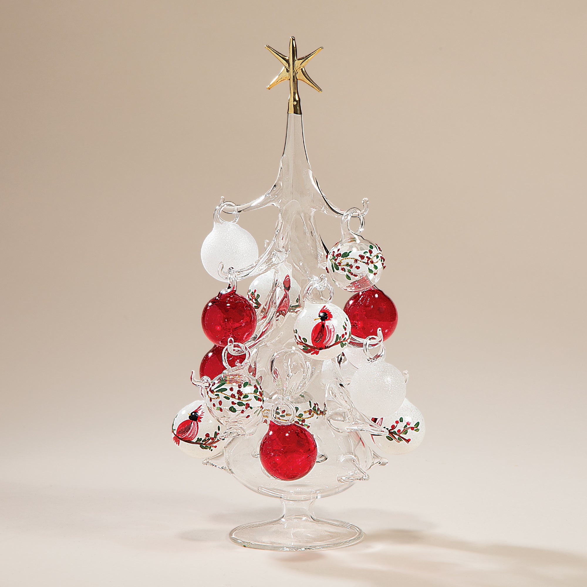 Hand-Blown Venetian Glass Cardinali Cremisi Christmas Tree (Preorder)