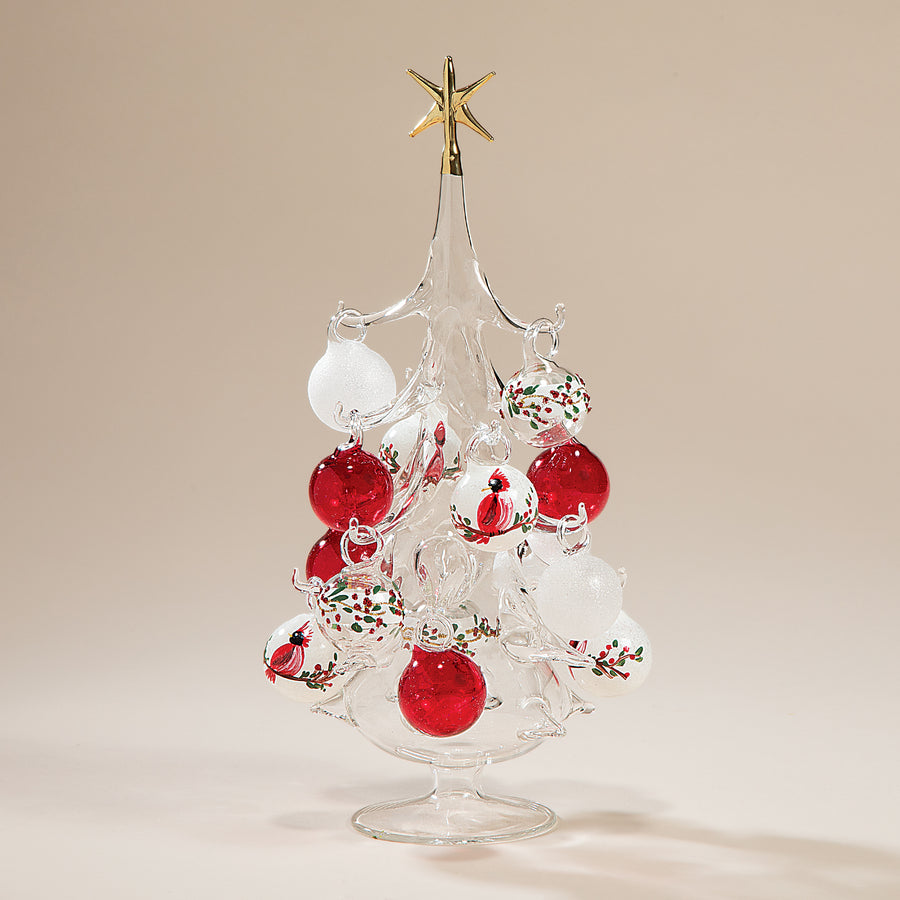 Hand-Blown Venetian Glass Cardinali Cremisi Christmas Tree (Preorder)