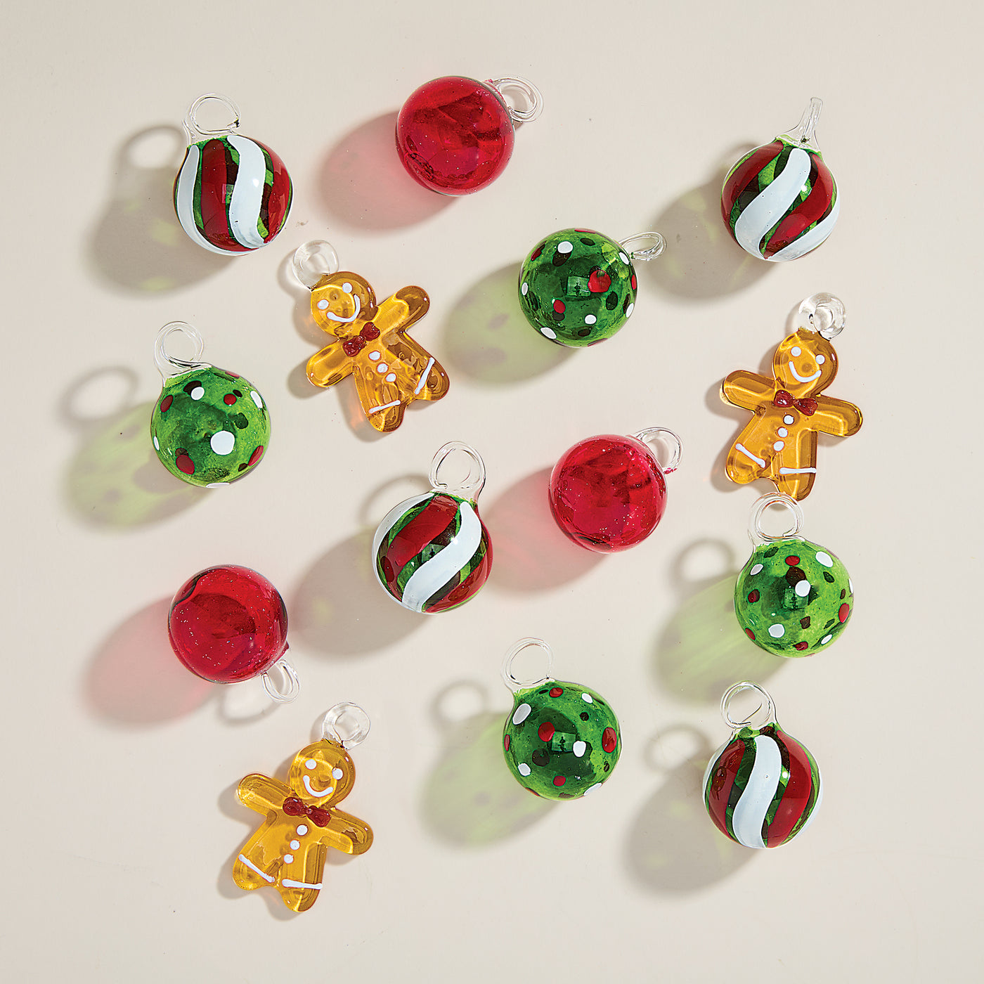 Hand-Blown Venetian Glass Pan Di Zenzero Ornaments, Set of 14 (Preorder)
