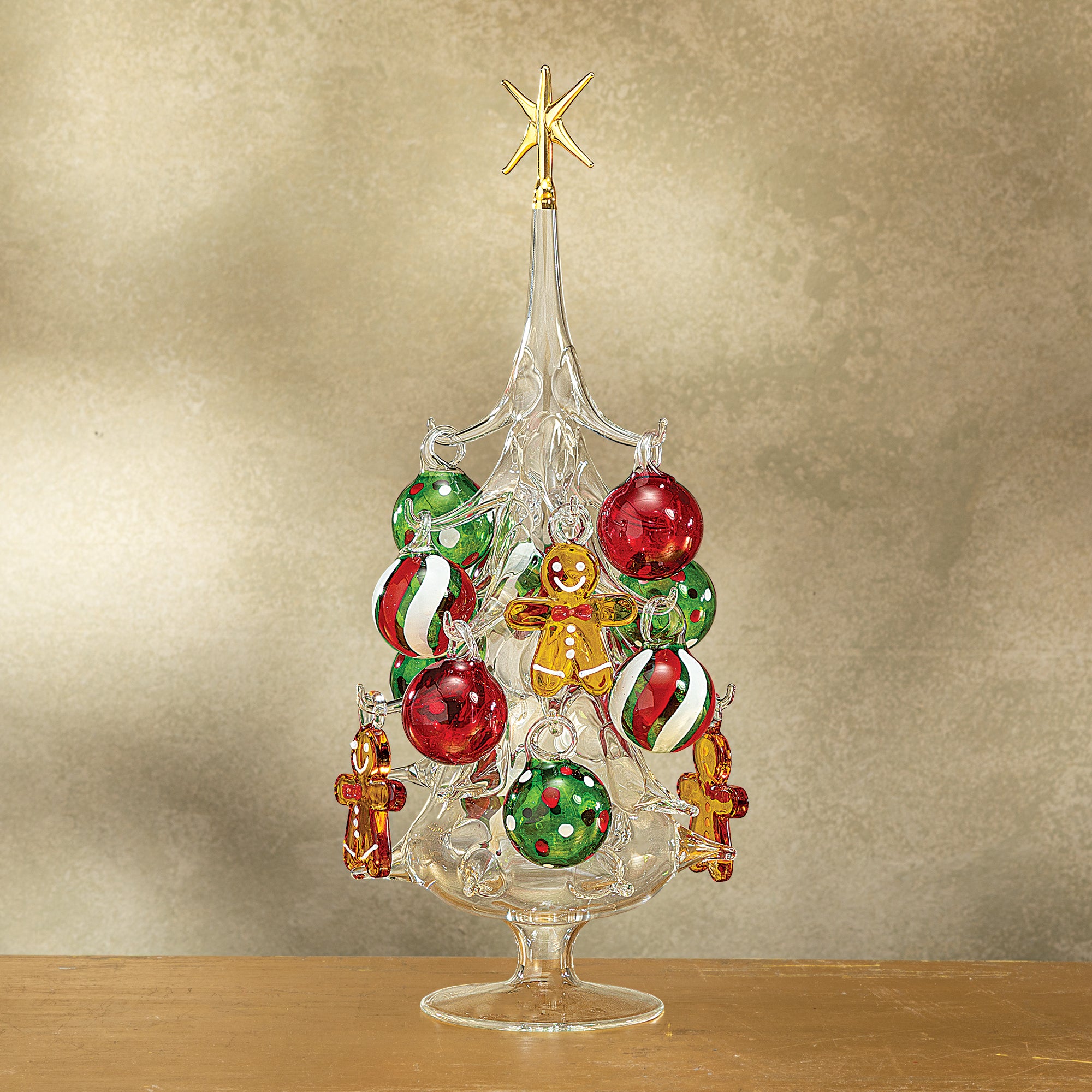 Hand-Blown Venetian Glass Pan Di Zenzero Christmas Tree (Preorder)