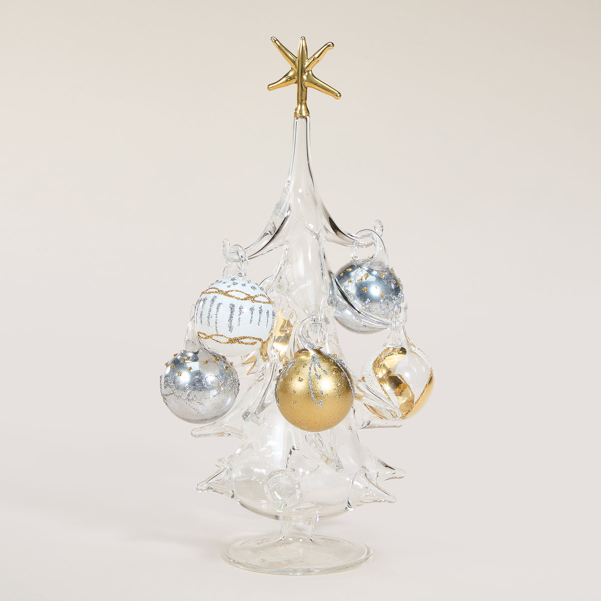 Hand-Blown Venetian Glass Piccolo Albero d'Argento e d'Oro Christmas Tree (Preorder)
