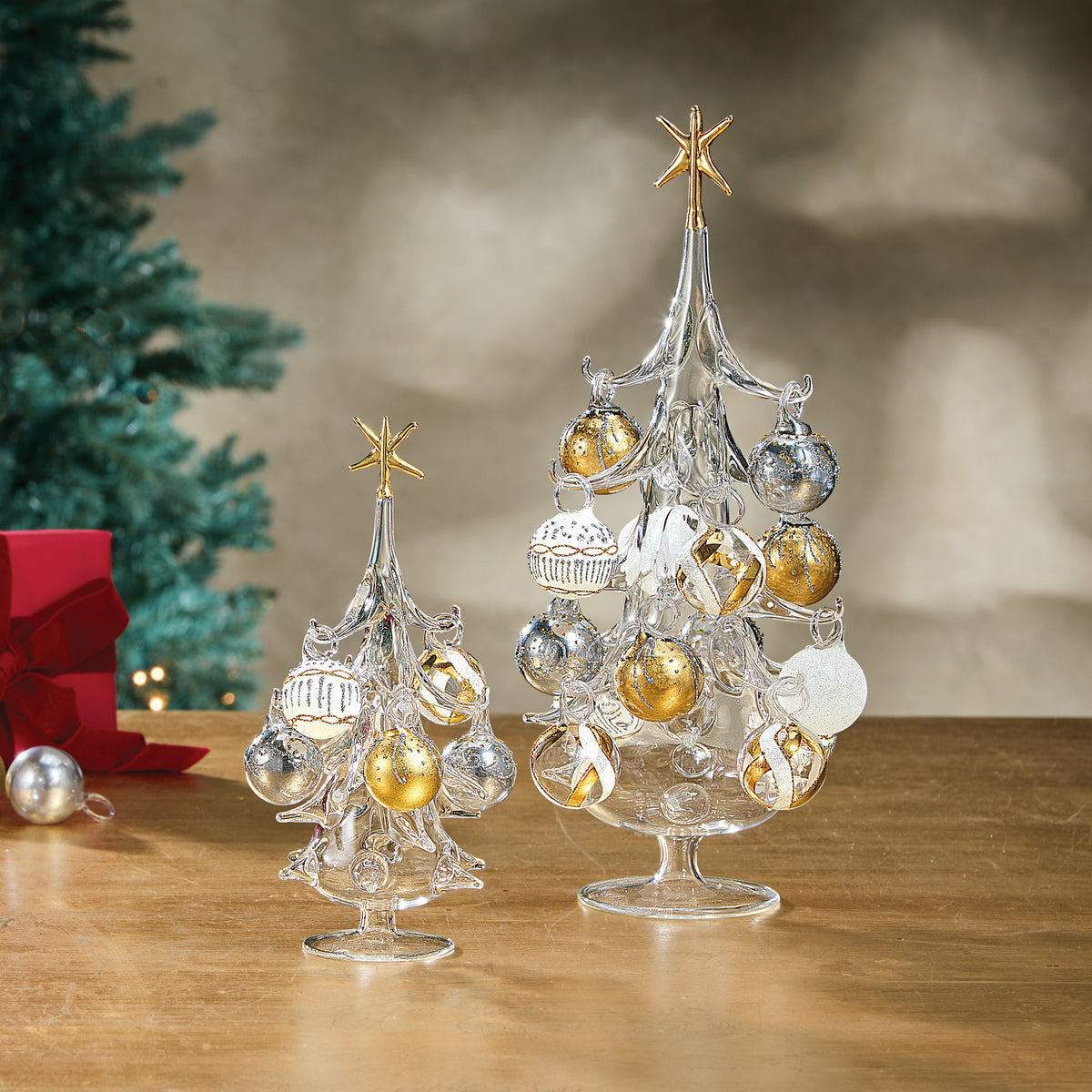 Hand-Blown Venetian Glass Piccolo Albero d'Argento e d'Oro Christmas Tree (Preorder)