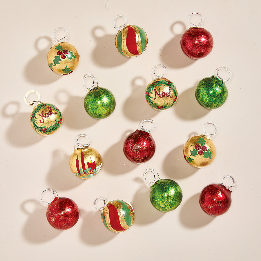 Hand-Blown Venetian Glass Magia del Natale Ornaments, Set Of 14 (Preorder)