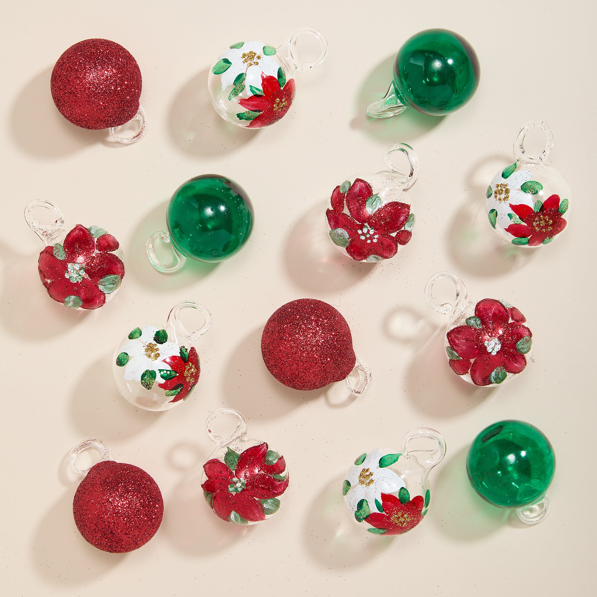 Hand-Blown Venetian Glass Stella Di Natale Ornaments Set Of 14