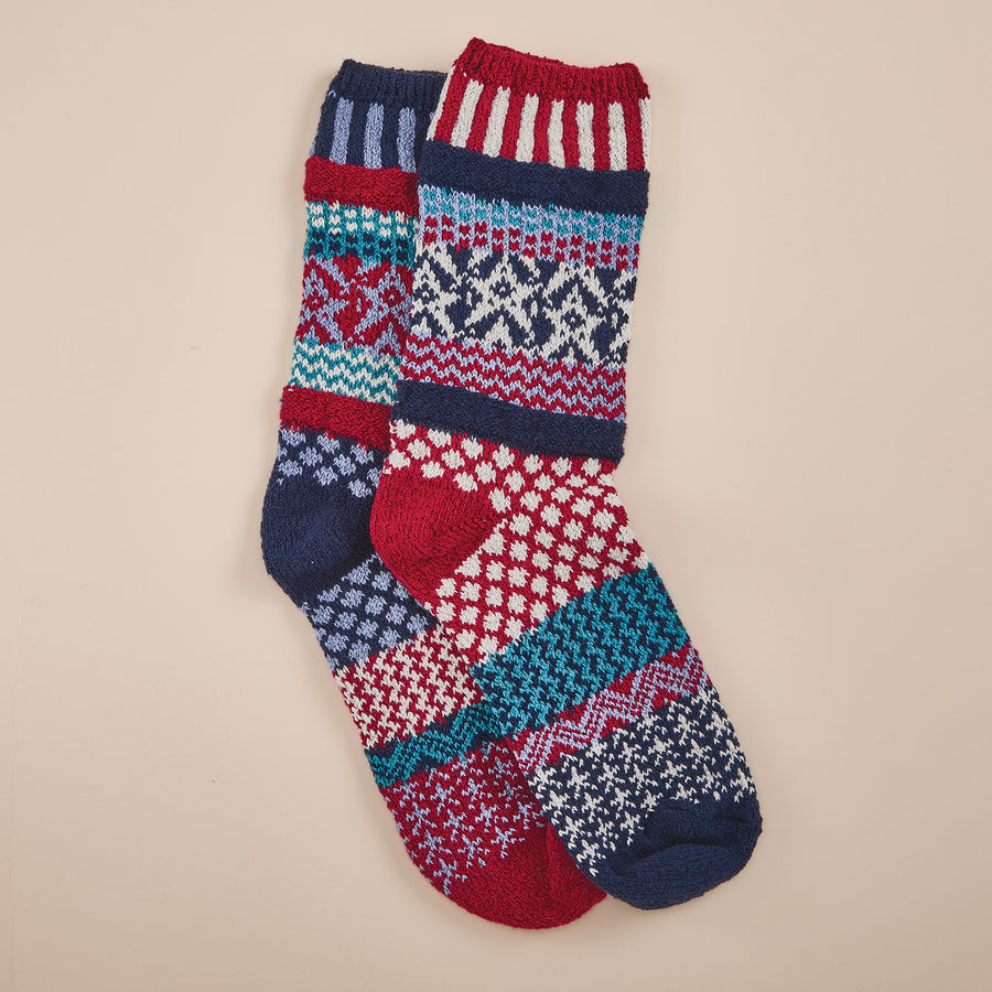 Hand-Knit Super Stars Mismatched Socks