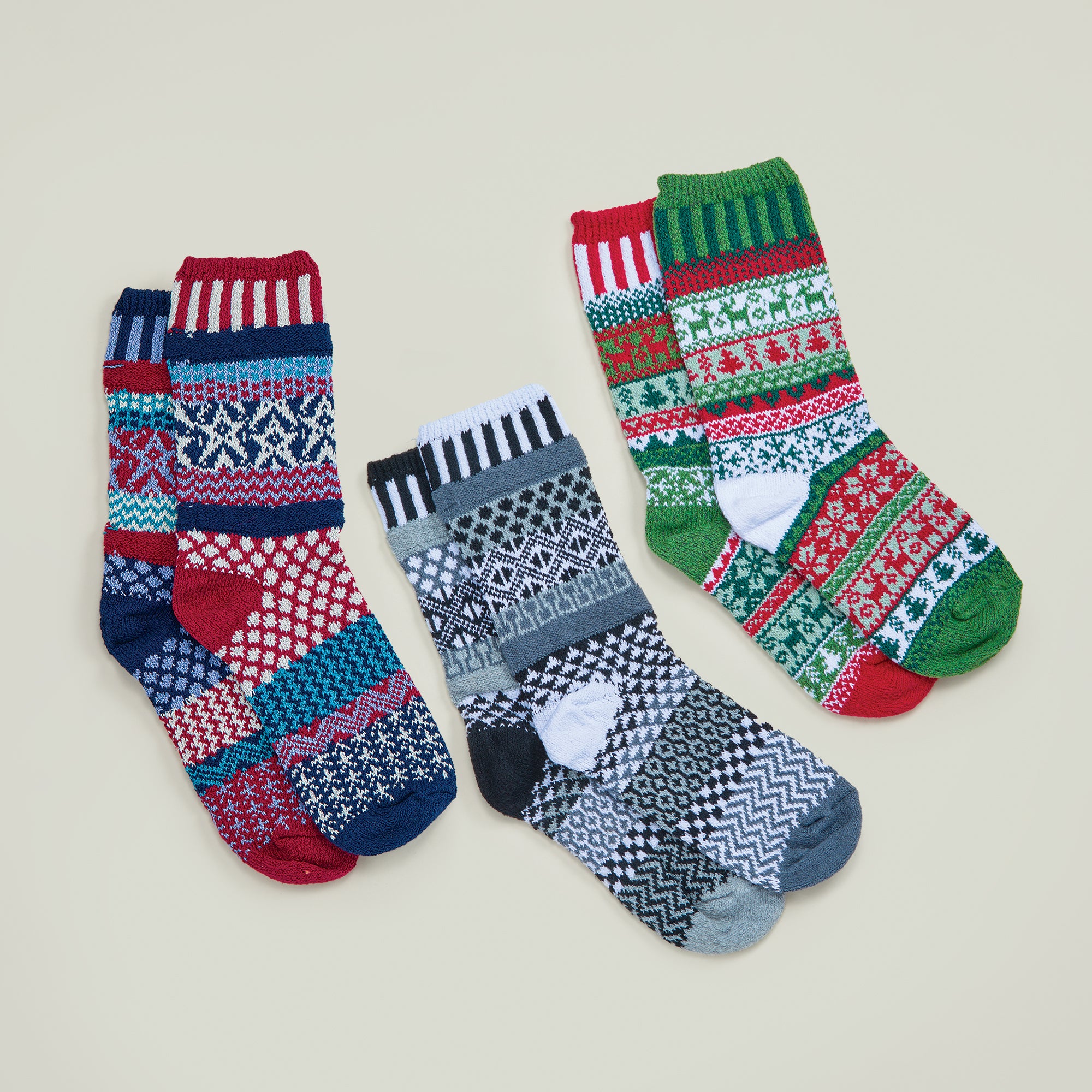 Hand-Knit Super Stars Mismatched Socks