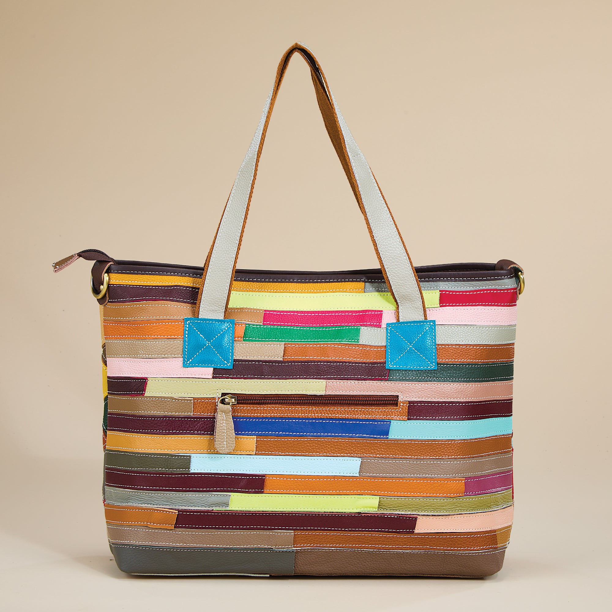 Brilliant Blooms Leather Tote