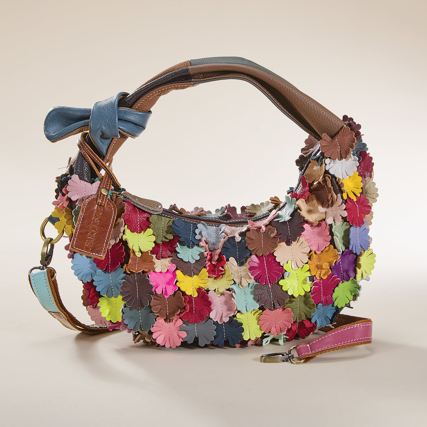 Gorgeous Garden Multicolored Leather Hobo Bag