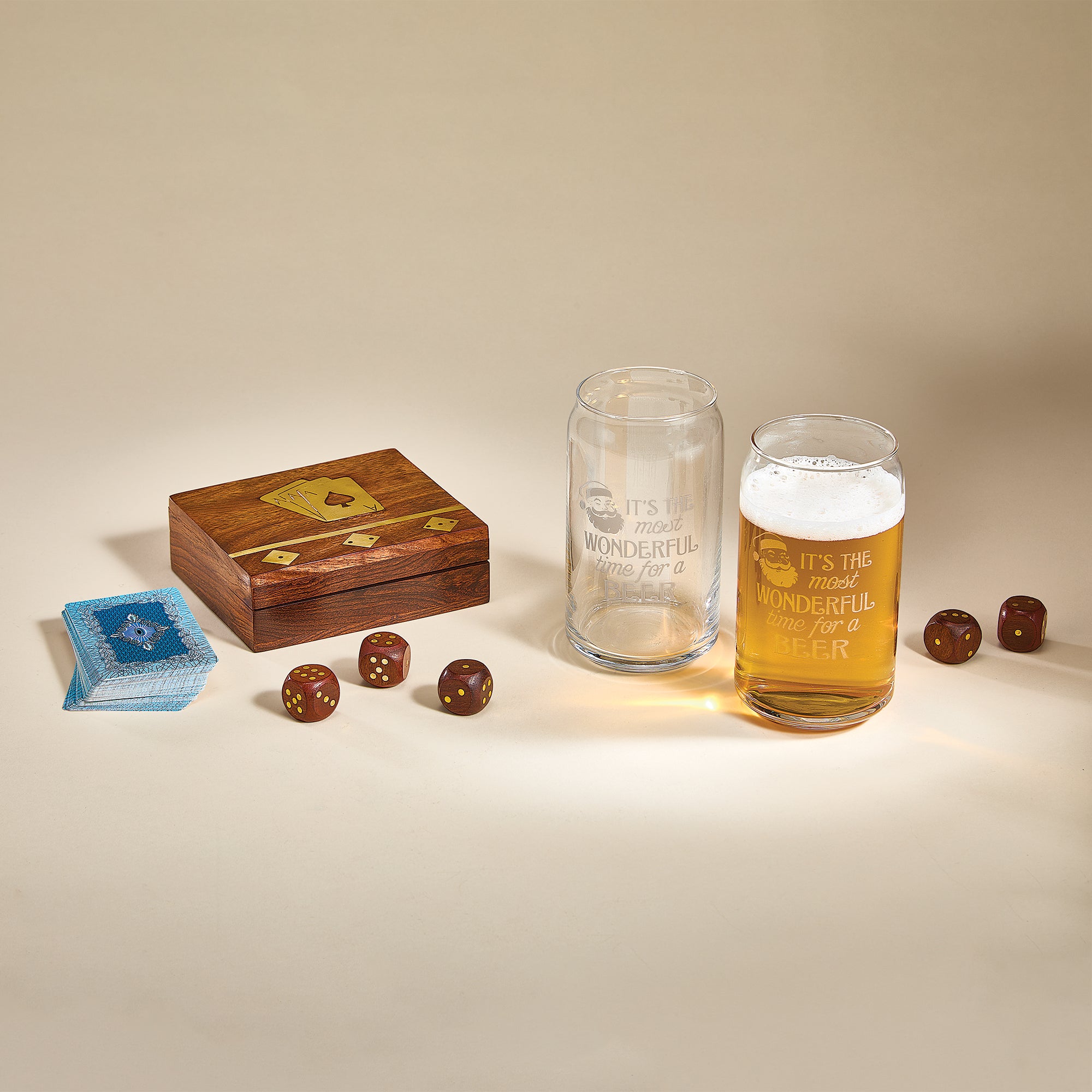 Etched Wonderful Time For Beer Can Glass