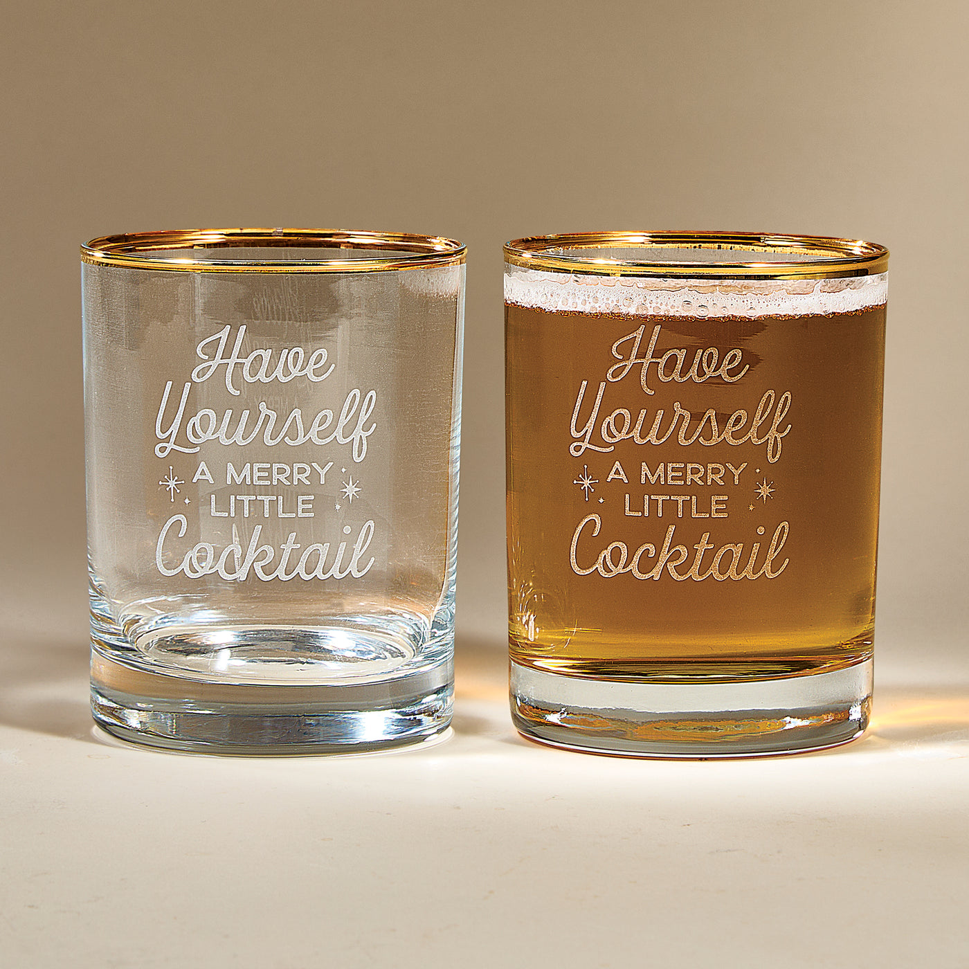 Have Yourself A Merry Little Cocktail Etched Rocks Glass