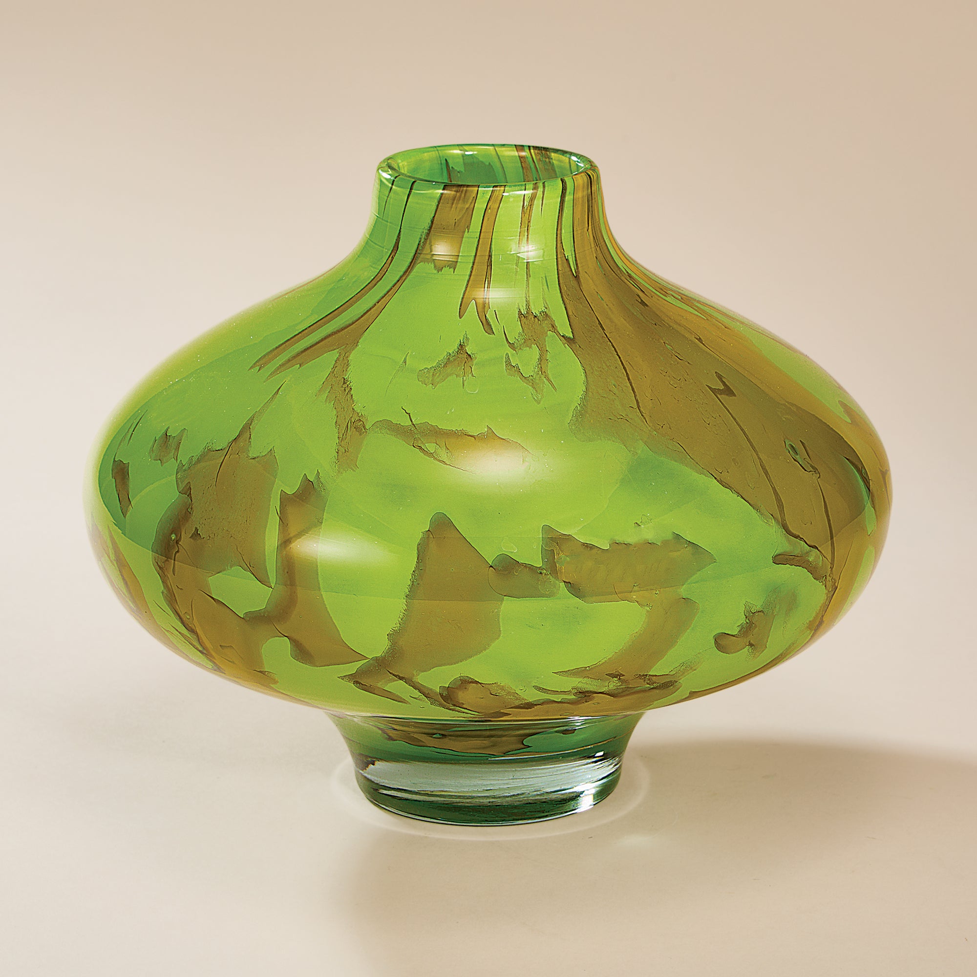 Lime Onion-Shaped Recycled Glass Vase (Preorder)