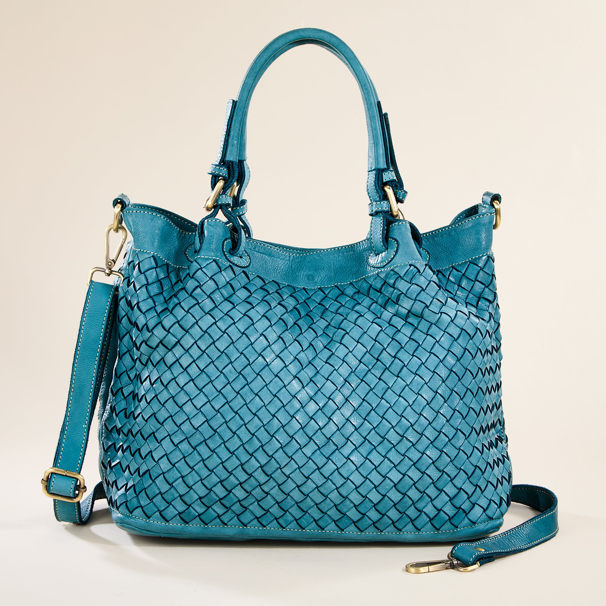 Matera Woven Italian Leather Satchel (Preorder)