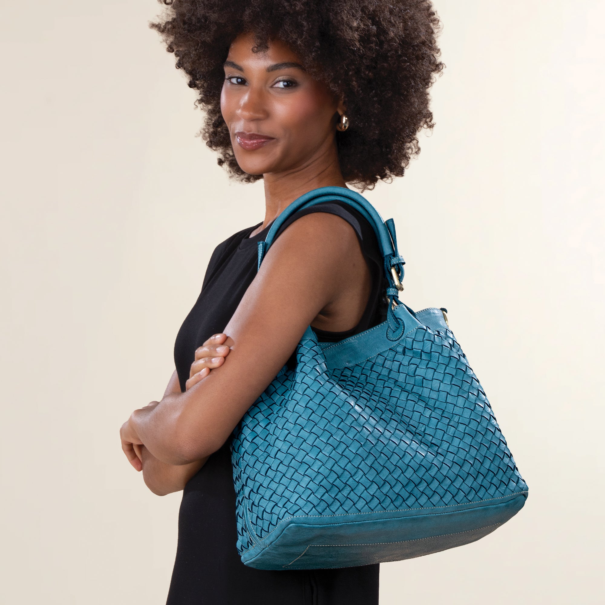 Matera Woven Italian Leather Satchel (Preorder)