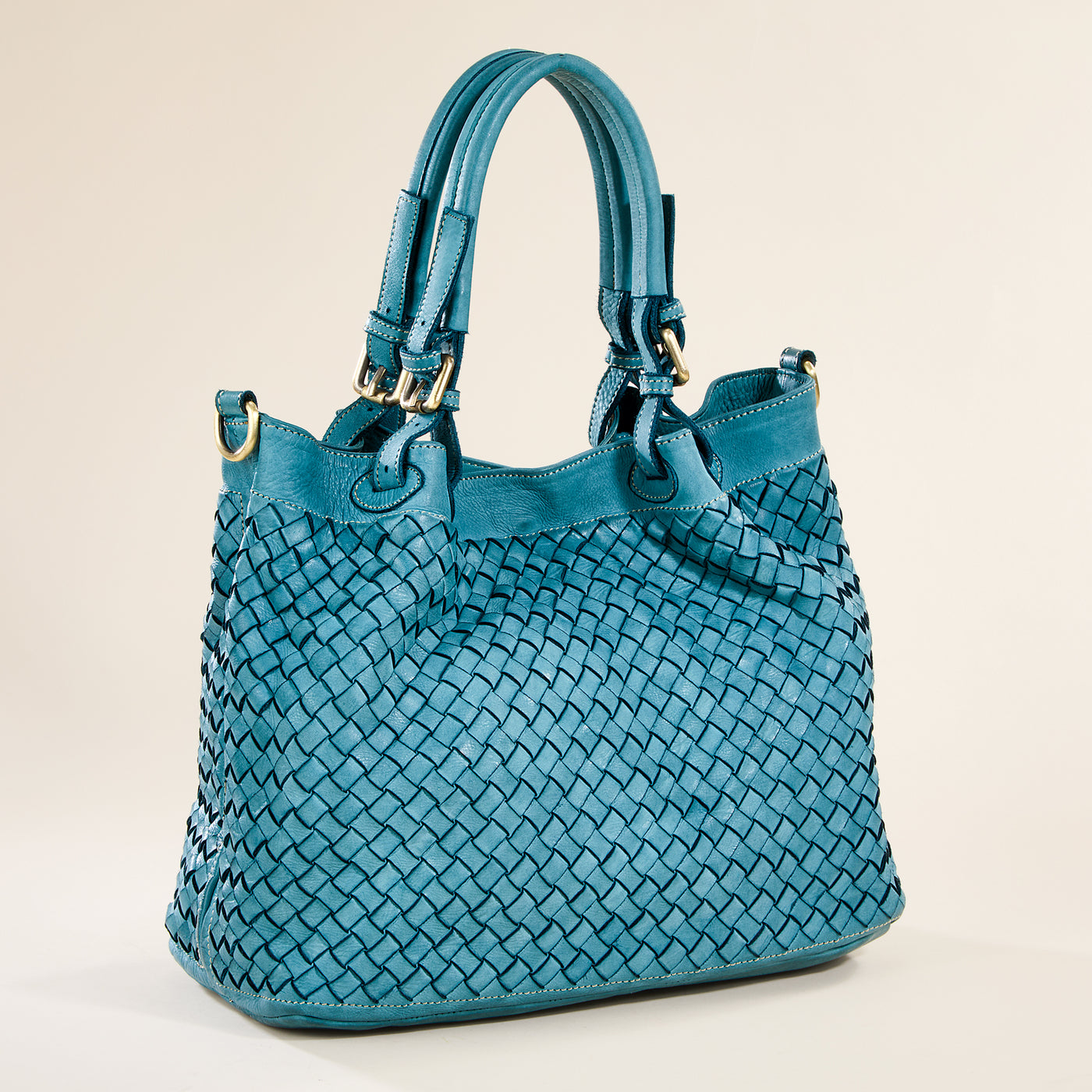 Matera Woven Italian Leather Satchel (Preorder)
