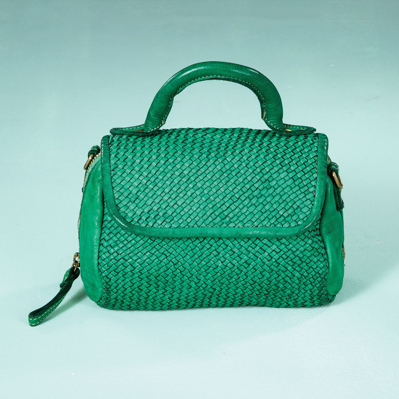 Tivoli Woven Italian Leather Green Mini Bag