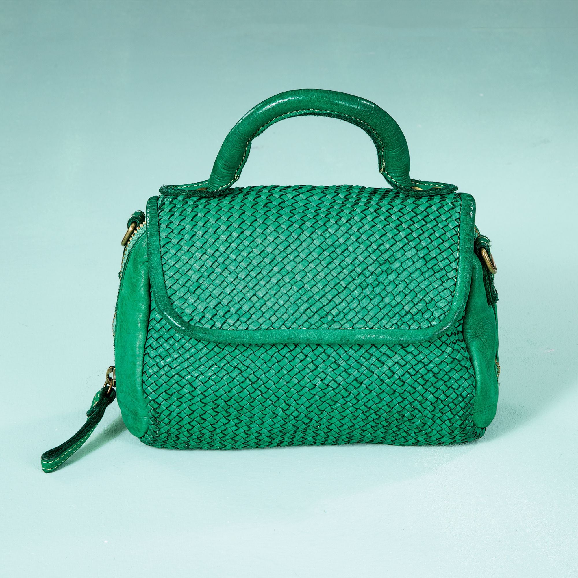 Tivoli Woven Italian Leather Green Mini Bag