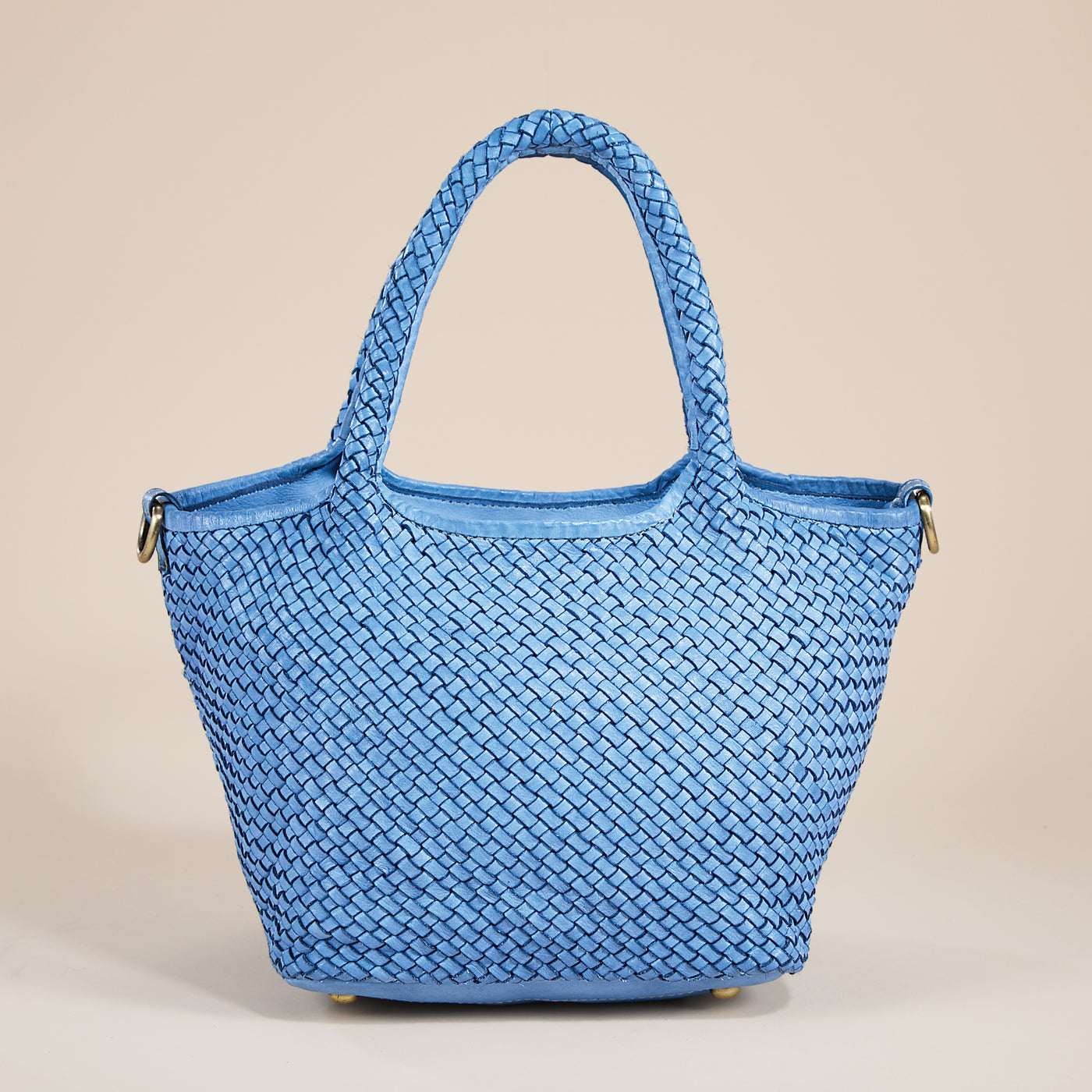 San Quirico Italian Leather & Denim Bag