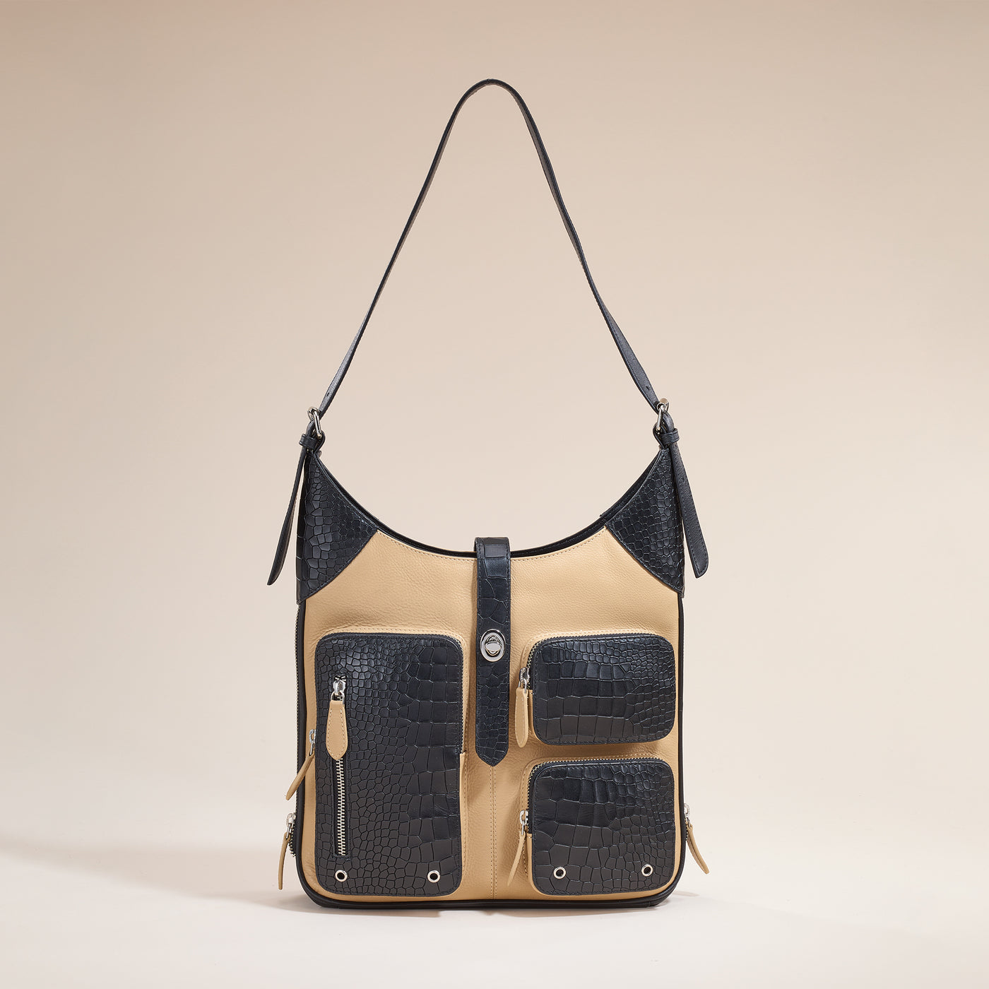 Colors Of Maharashtra Mixed Leather Shoulder Bag