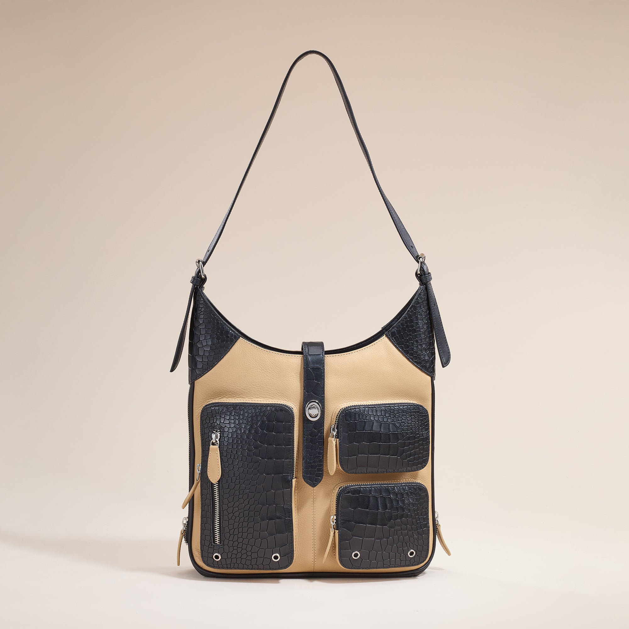 Colors Of Maharashtra Mixed Leather Shoulder Bag